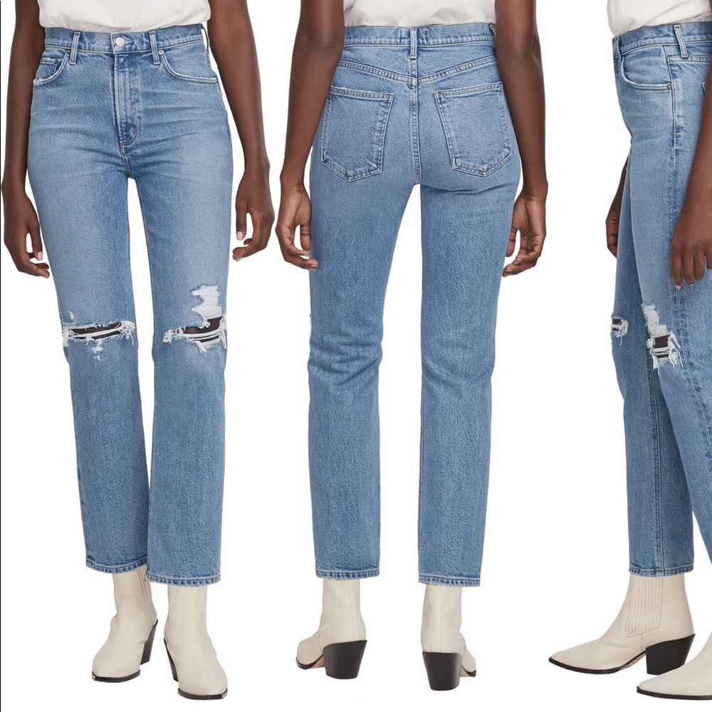 Agolde Wilder Ripped Straight Leg Jeans